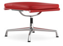 Soft Pad Chair EA 223, Piétement chromé, Cuir Standard rouge, Plano poppy red