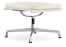 Soft Pad Chair EA 223, Piétement chromé, Cuir Standard neige, Plano blanc