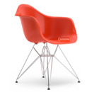 Eames Plastic Armchair RE DAR, Rouge (rouge coquelicot), Sans rembourrage, Sans rembourrage, Version standard - 43 cm, Chromé