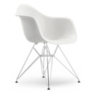 Eames Plastic Armchair RE DAR, Blanc, Sans rembourrage, Sans rembourrage, Version standard - 43 cm, Chromé