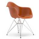 Eames Plastic Armchair RE DAR, Orange rouille, Sans rembourrage, Sans rembourrage, Version standard - 43 cm, Chromé