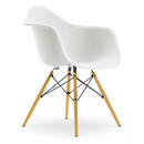 Eames Plastic Armchair RE DAW, Blanc, Sans rembourrage, Sans rembourrage, Version standard - 43 cm, Érable nuance de jaune