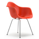 Eames Plastic Armchair RE DAX, Rouge (rouge coquelicot), Sans rembourrage, Sans rembourrage, Version standard - 43 cm, Chromé