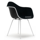 Eames Plastic Armchair RE DAX, Noir profond  , Rembourrage intégral, Nero, Version standard - 43 cm, Revêtement blanc
