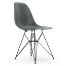 Eames Plastic Side Chair RE DSR, Gris granit, Sans rembourrage, Sans rembourrage, Version standard - 43 cm, Revêtement basic dark