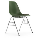 Eames Plastic Side Chair RE DSS, Forêt, Avec coussin d'assise, Nero / forêt, Avec liaison de rangée (DSS)