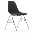 Eames Plastic Side Chair RE DSS, Gris granit, Rembourrage intégral, Gris foncé, Avec liaison de rangée (DSS)