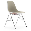 Eames Plastic Side Chair RE DSS, Rose pâle, Rembourrage intégral, Gris chaud / ivoire, Sans liaison de rangée (DSS-N)