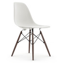 Eames Plastic Side Chair RE DSW, Blanc, Sans rembourrage, Sans rembourrage, Version standard - 43 cm, Érable foncé