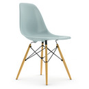 Eames Plastic Side Chair DSW, Gris bleuté, Sans rembourrage, Sans rembourrage, Version standard - 43 cm, Érable nuance de jaune
