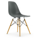 Eames Plastic Side Chair DSW, Gris granit, Sans rembourrage, Sans rembourrage, Version standard - 43 cm, Frêne tons miel