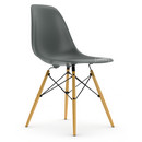 Eames Plastic Side Chair DSW, Gris granit, Sans rembourrage, Sans rembourrage, Version standard - 43 cm, Érable nuance de jaune