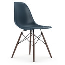Eames Plastic Side Chair RE DSW, Bleu océan, Sans rembourrage, Sans rembourrage, Version standard - 43 cm, Érable foncé