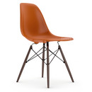 Eames Plastic Side Chair DSW, Orange rouille, Sans rembourrage, Sans rembourrage, Version standard - 43 cm, Érable foncé