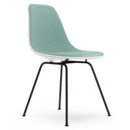 Eames Plastic Side Chair RE DSX, Blanc, Rembourrage intégral, Bleu glacier / ivoire, Version standard - 43 cm, Revêtement basic dark