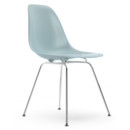 Eames Plastic Side Chair RE DSX, Gris bleuté, Sans rembourrage, Sans rembourrage, Version standard - 43 cm, Chromé
