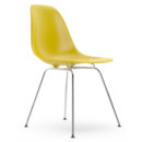Eames Plastic Side Chair RE DSX, Moutarde, Sans rembourrage, Sans rembourrage, Version standard - 43 cm, Chromé