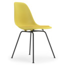 Eames Plastic Side Chair RE DSX, Citron, Avec coussin d'assise, Jaune / ivoire, Version standard - 43 cm, Revêtement basic dark