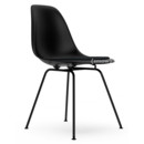 Eames Plastic Side Chair RE DSX, Noir profond  , Avec coussin d'assise, Nero, Version standard - 43 cm, Revêtement basic dark