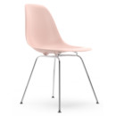 Eames Plastic Side Chair RE DSX, Rose pâle, Sans rembourrage, Sans rembourrage, Version standard - 43 cm, Chromé
