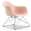 Eames Plastic Armchair RE LAR, Rose pâle, Sans rembourrage, Chromé