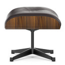 Lounge Chair Ottoman, Noyer pigmenté noir, Cuir Premium F chocolat, Aluminium poli, côtés noirs