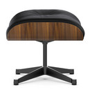 Lounge Chair Ottoman, Noyer pigmenté noir, Cuir premium nero, Aluminium poli, côtés noirs