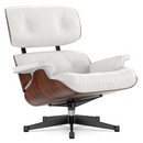 Lounge Chair, Palissandre Santos, Cuir Premium F snow, 89 cm, Aluminium poli, côtés noirs