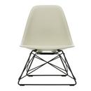 Eames Plastic Side Chair RE LSR, Galet, Sans rembourrage, Revêtement thermolaqué noir basic