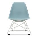 Eames Plastic Side Chair RE LSR, Gris bleuté, Sans rembourrage, Revêtement thermolaqué blanc