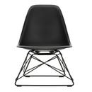Eames Plastic Side Chair RE LSR, Noir profond, Sans rembourrage, Revêtement thermolaqué noir basic