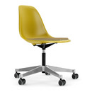 Eames Plastic Side Chair PSCC, Moutarde, Avec coussin d'assise, Moutarde / gris foncé