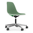 Eames Plastic Side Chair RE PSCC, Vert, Rembourrage intégral, Vert / ivoire