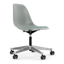 Eames Plastic Side Chair PSCC, Gris Clair, Avec coussin d'assise, Bleu glacier / ivoire