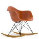 Eames Plastic Armchair RE RAR, Orange rouille, Revêtement basic dark, Érable nuance de jaune