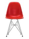 Eames Fiberglass Chair DSR, Eames classic red, Poli chromé
