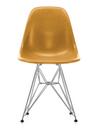 Eames Fiberglass Chair DSR, Eames ochre dark, Poli chromé