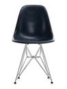 Eames Fiberglass Chair DSR, Eames navy blue, Poli chromé