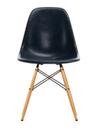Eames Fiberglass Chair DSW, Eames navy blue, Frêne tons miel