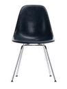 Eames Fiberglass Chair DSX, Eames navy blue, Poli chromé