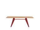 EM Table, 200 x 90 cm, Chêne naturel, vernis de protection, Japanese red
