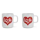 Mug à café Girard , Love Heart, red, Lot de 2