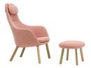 HAL Lounge Chair, Tissu Dumet rose pâle/corail, Avec repose-pieds