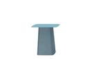 Metal Side Table Outdoor, Moyenne (H 44,5 x l 40 x P 40 cm), Gris bleuté