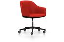 Softshell Chair avec piètement à 5 branches, Basic dark fintion époxy (lisse), Plano, Rouge coquelicot
