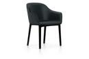 Softshell Chair avec piètement à 4 pieds, Basic dark, Cuir (Standard), Nero