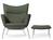 Carl Hansen & Søn - CH445 Wing Chair, Passion - vert, Avec repose-pied