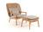 Gloster - Kay Highback Lounge Chair, Harvest, Fife Rainy Grey, Avec repose-pieds