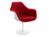 Knoll International - Fauteuil Tulipe Saarinen, Rotatif, Coque et coussin d'assise rembourré, Blanc, Bright Red (Tonus 130)