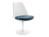 Knoll International - Chaise Tulip Saarinen, Rotatif, Coussin d'assise, Blanc, Night Blue (Eva 170)